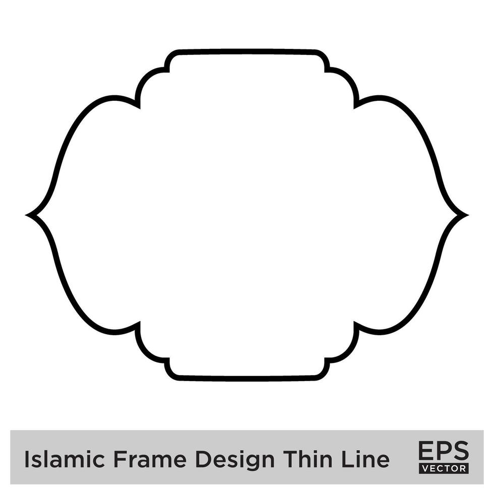 Islamitisch kader ontwerp dun lijn zwart beroerte silhouetten ontwerp pictogram symbool zichtbaar illustratie vector