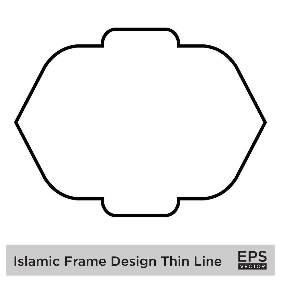 Islamitisch kader ontwerp dun lijn zwart beroerte silhouetten ontwerp pictogram symbool zichtbaar illustratie vector