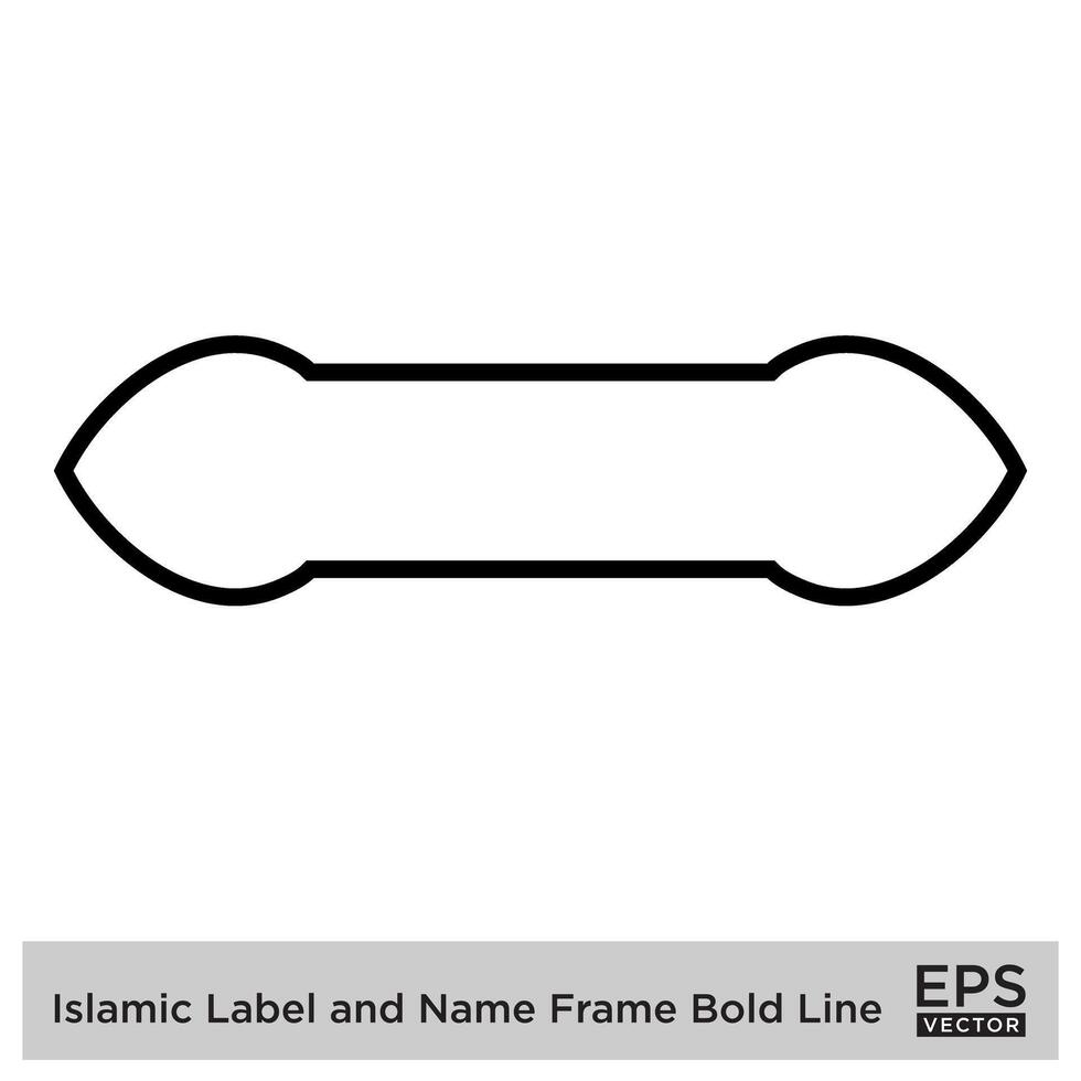 Islamitisch etiket en naam kader stoutmoedig lijn schets lineair zwart beroerte silhouetten ontwerp pictogram symbool zichtbaar illustratie vector