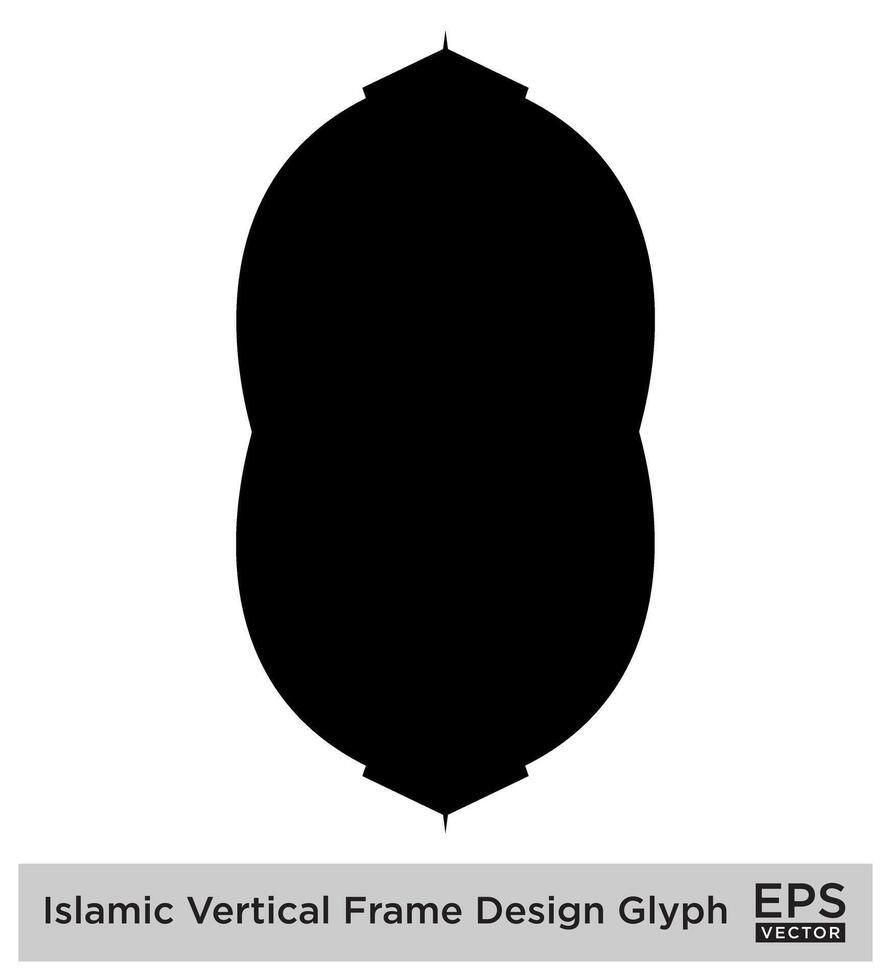 Islamitisch verticaal framislamisch verticaal kader ontwerp glyph zwart gevulde silhouetten ontwerp pictogram symbool zichtbaar illustratie ontwerp... vector