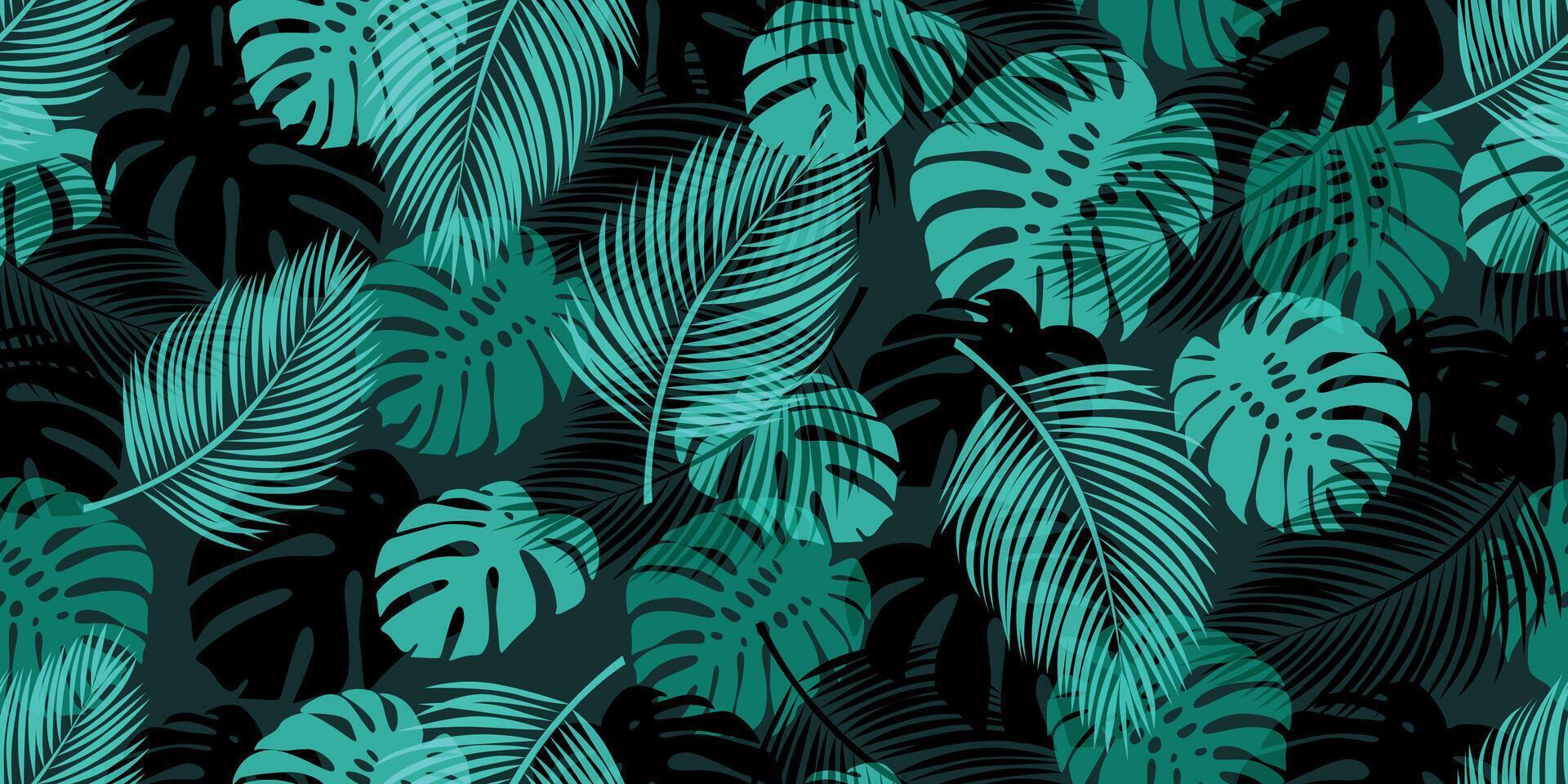modern naadloos patroon met modieus tropisch palm en monstera bladeren. geschikt voor achtergronden, achtergronden, textiel, afdrukken, en veel meer. vector