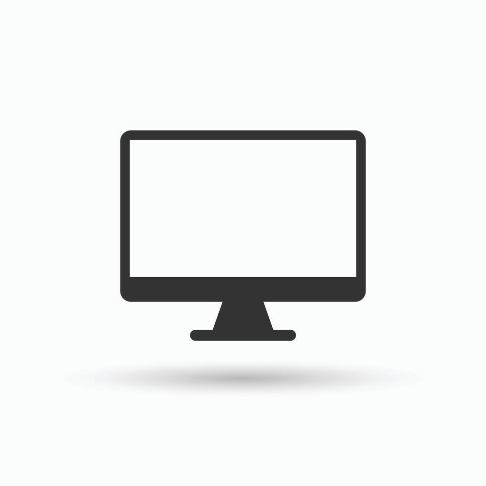 computer toezicht houden op icoon. vlak pc symbool. bureaublad computer vector icoon