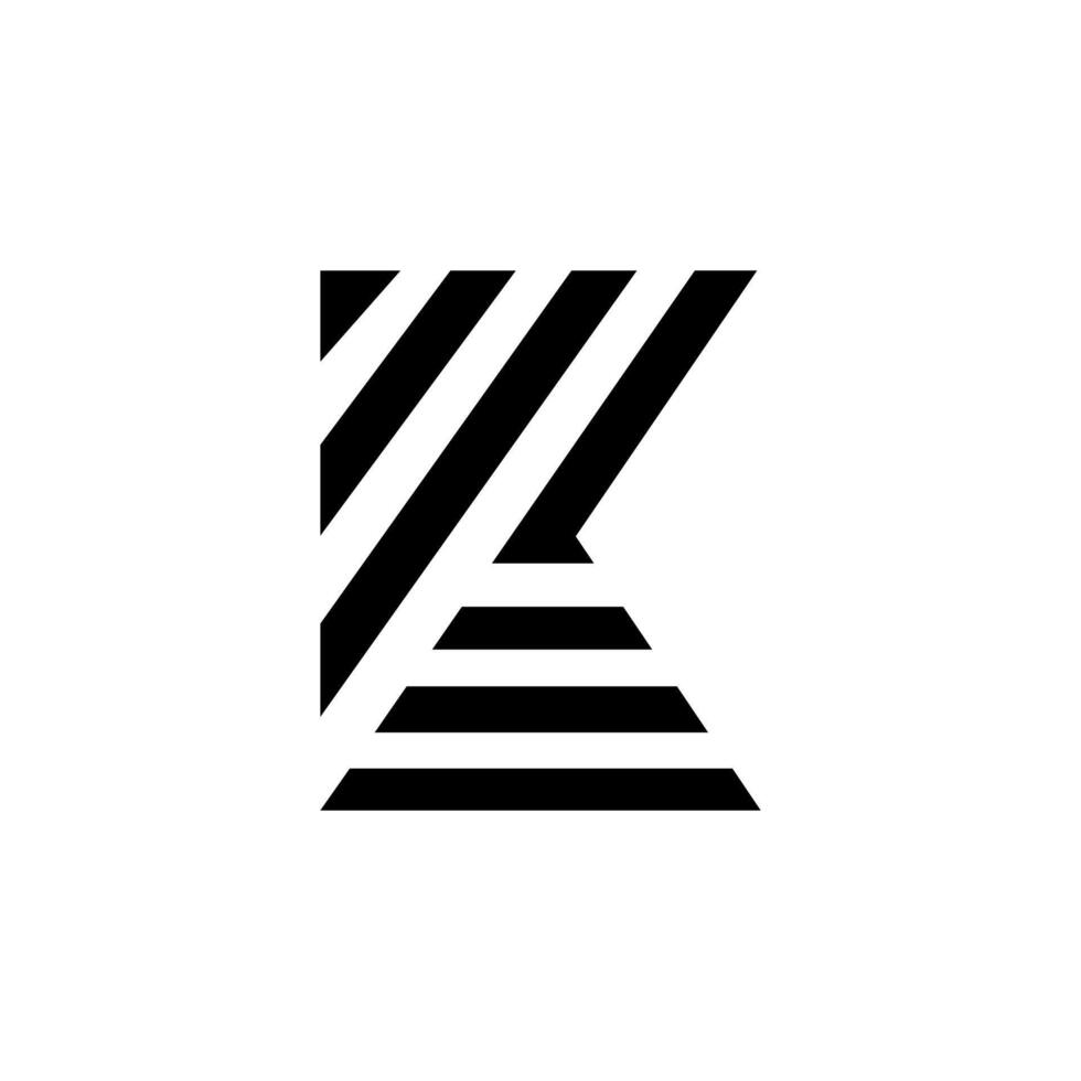 brief zk met lijn vorm creatief zebra patroon elegant monogram typografie logo idee vector