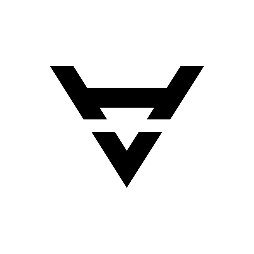 brief vh met uniek modern vormen alfabet abstract monogram logo vector