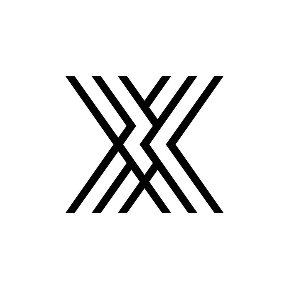modern brief X lijn kunst uniek creatief mode monogram kleding logo ontwerp vector