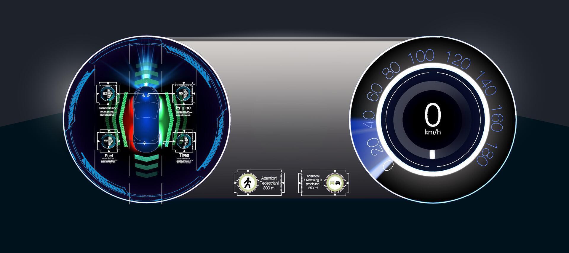 ev auto paneel, elektrisch voertuig auto dashboard ontwerp element elegant en gemakkelijk stijl voor alternatief auto onderhoud. holografische vector