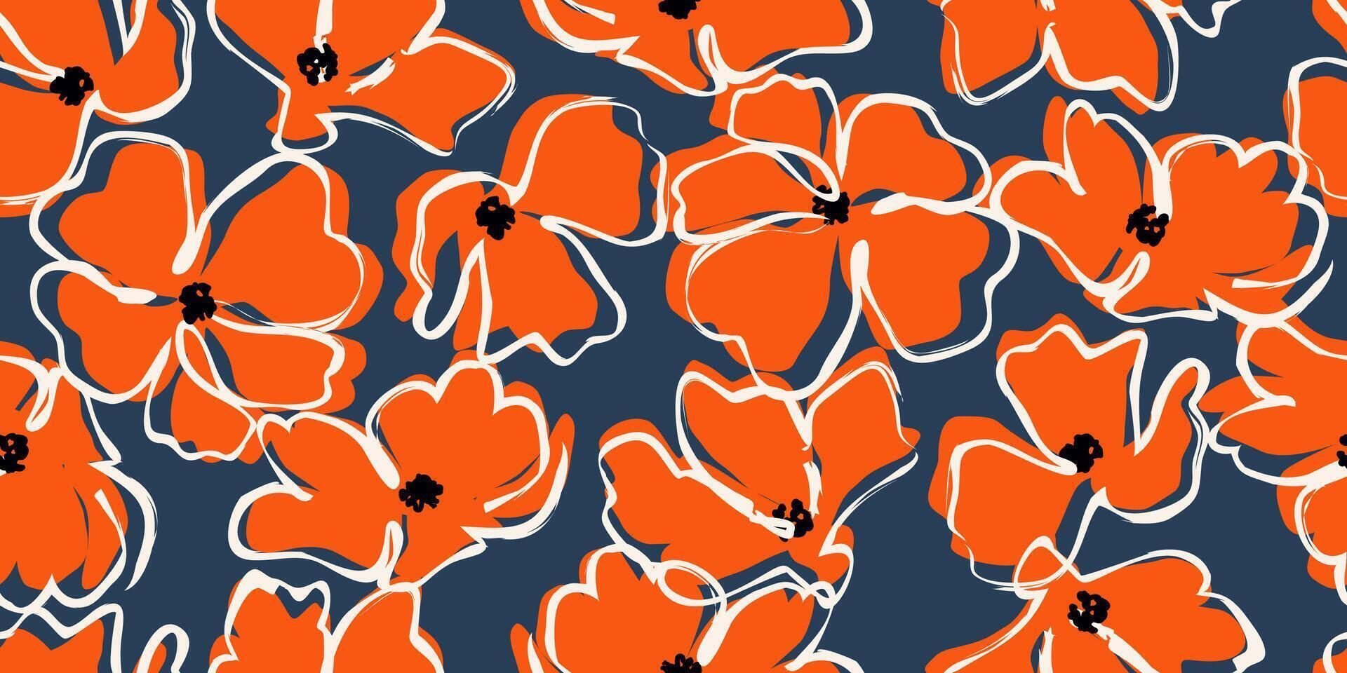 exotisch hand- getrokken bloemen, naadloos patronen met bloemen voor kleding stof, textiel, kleding, omhulsel papier, omslag, banier, huis decor, abstract achtergronden. vector illustratie.