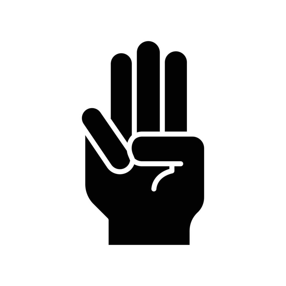 hand- icoon. solide icoon vector