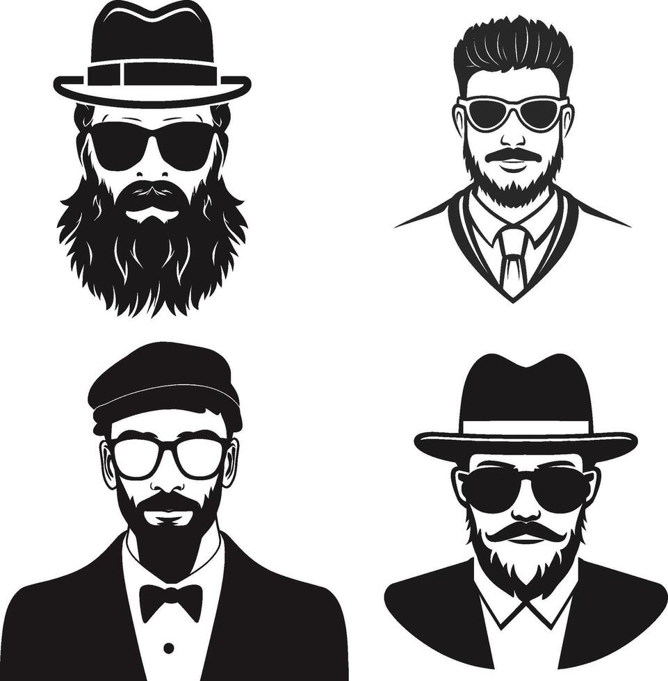 reeks van hipsters vector silhouet, vector