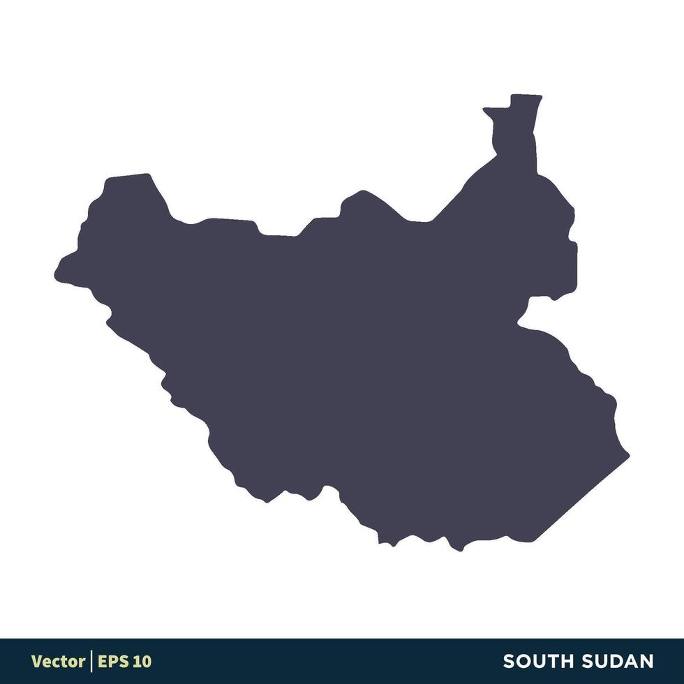 zuiden Soedan - Afrika landen kaart icoon vector logo sjabloon illustratie ontwerp. vector eps 10.