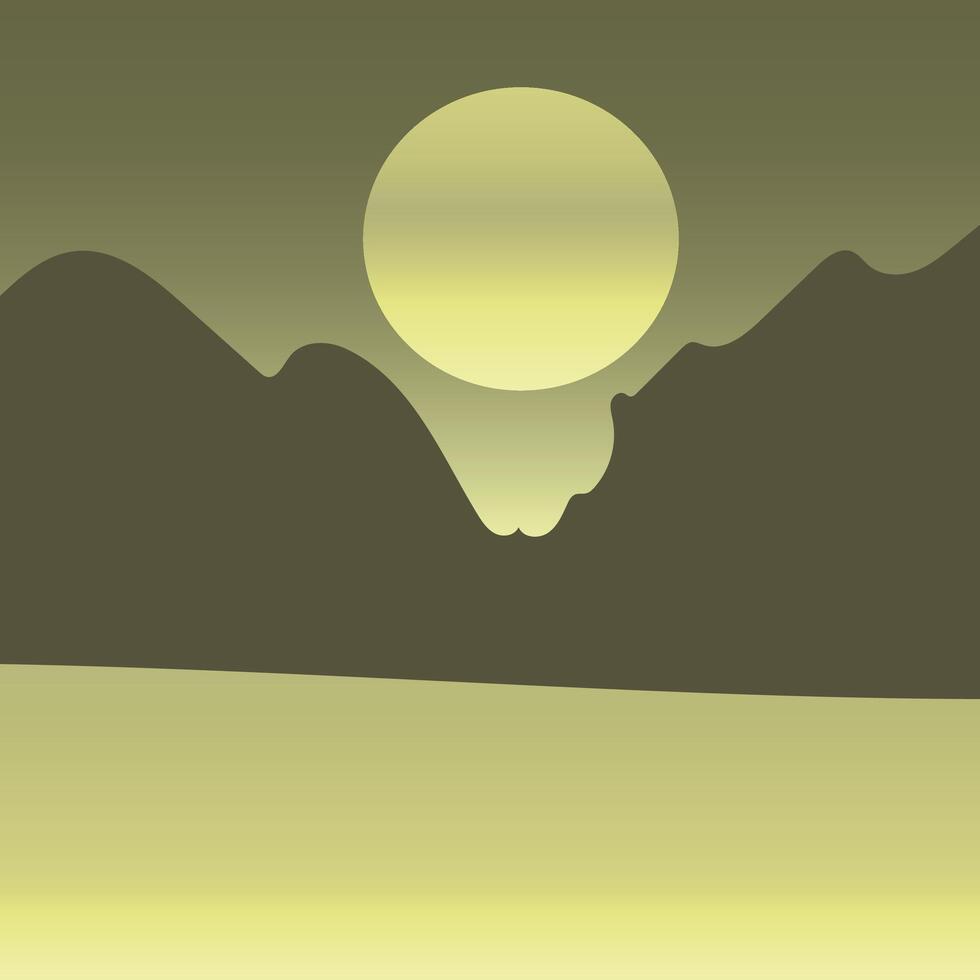 80s retro zonsondergang cirkel achtergrond salie geel kleur gradiant illustratie vector
