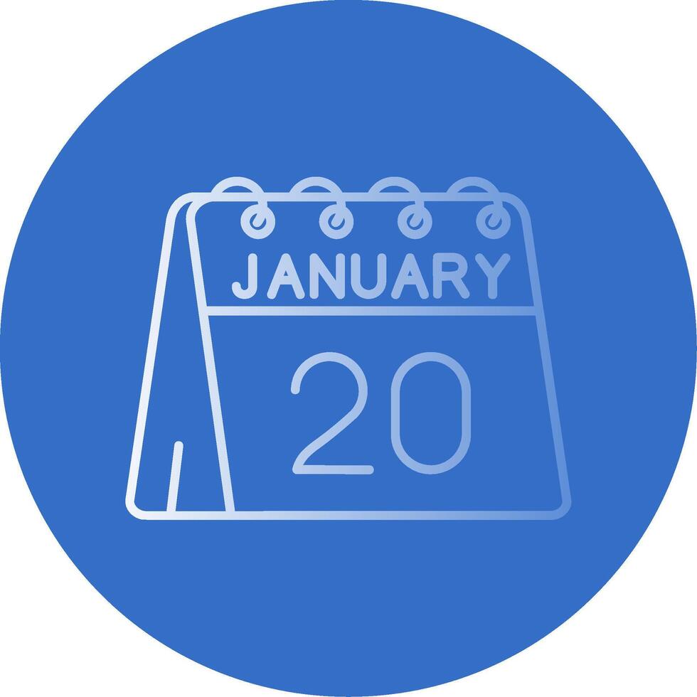 20e van januari helling lijn cirkel icoon vector