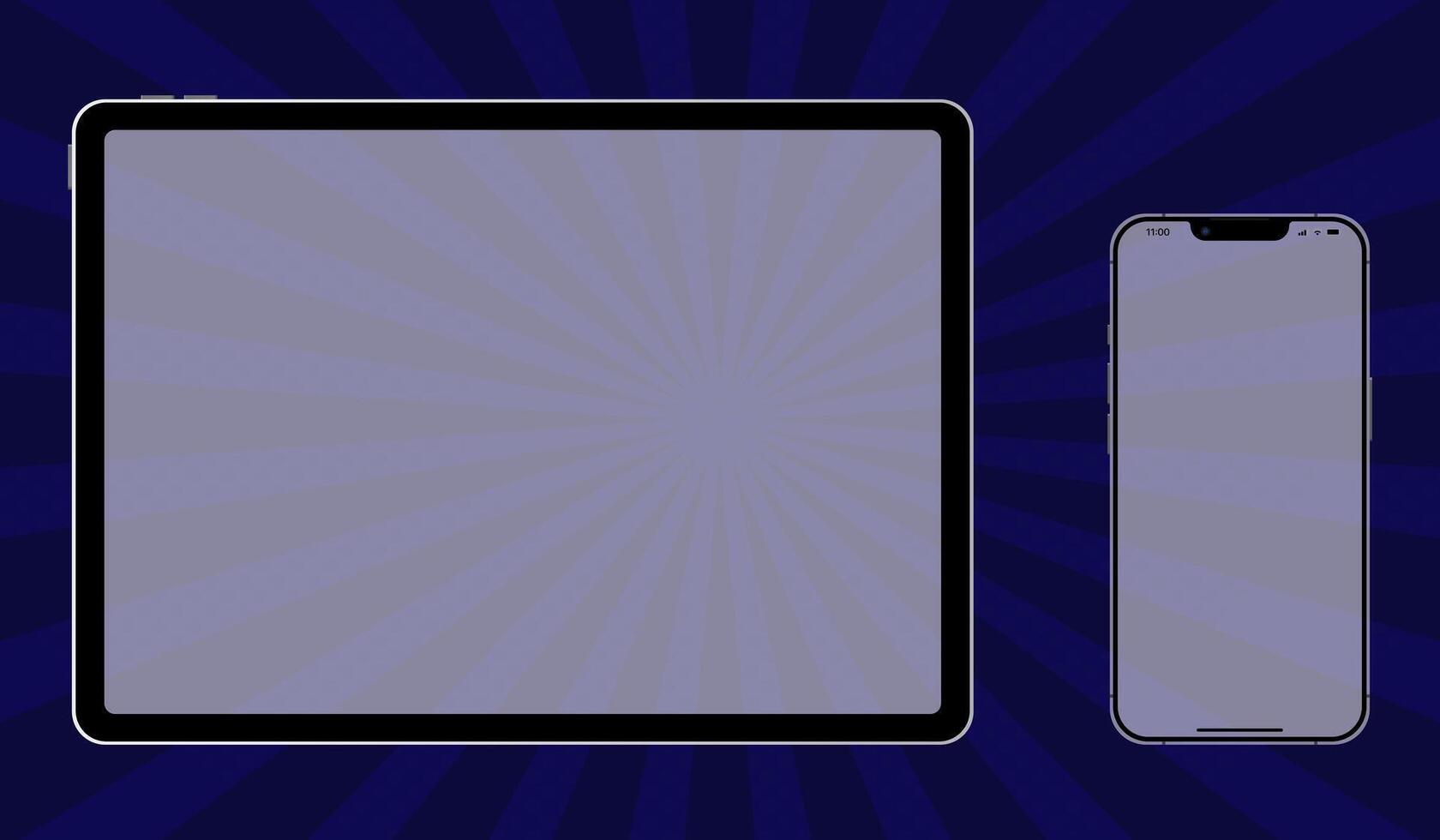 appel ipad en iphone 13. ipad mini, lucht, pro 2021. scherm ipad voorkant, terug kant ipa verzameling van realistisch tabletten. apparaat model, macos, ios, zwart en wit kleur. redactioneel vector