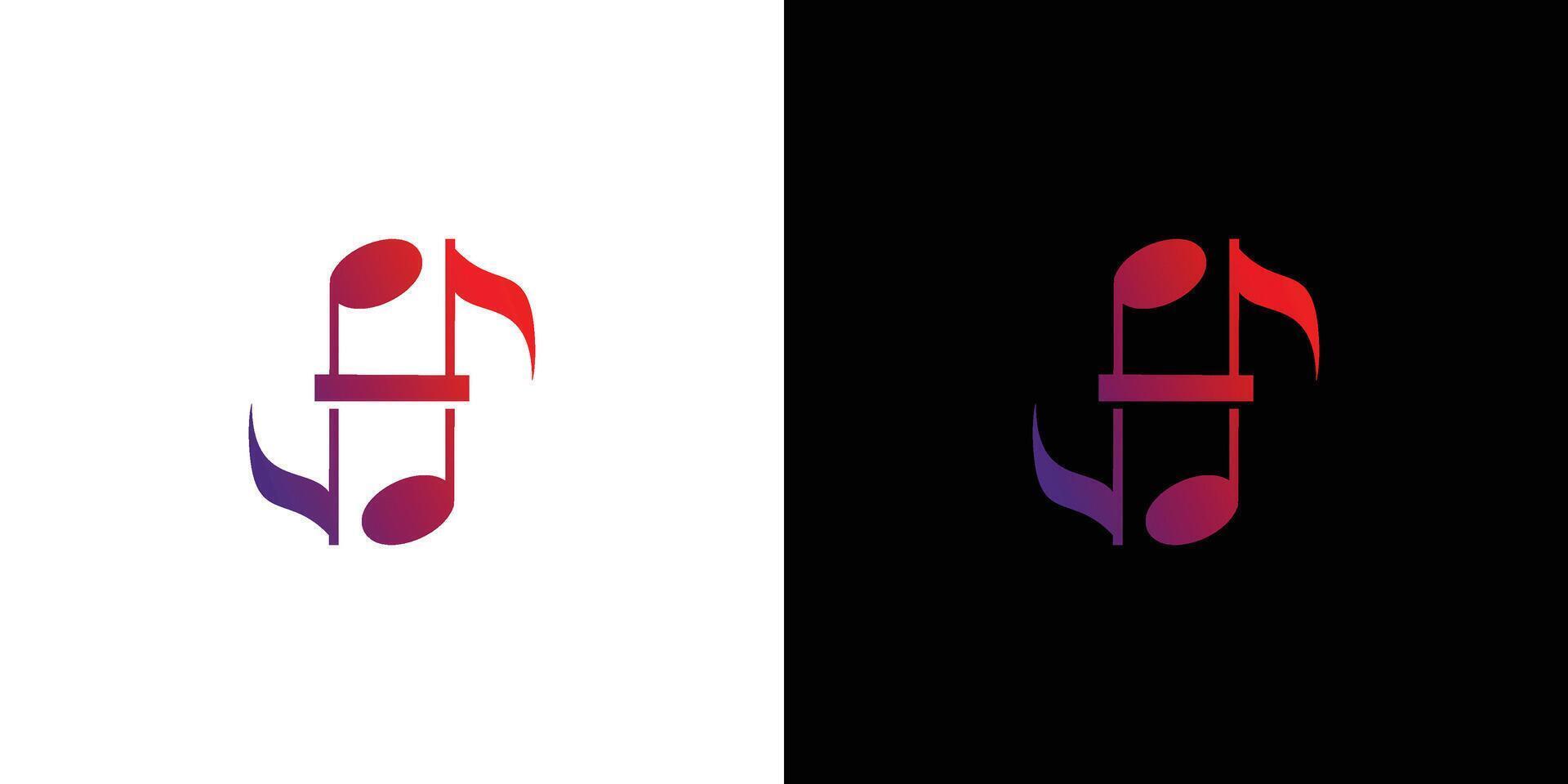 modern en elegant h initialen muziek- logo ontwerp vector