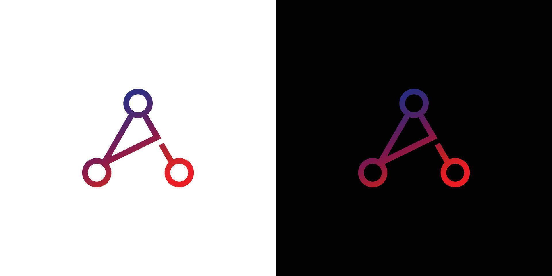 uniek en modern een connectiviteit logo ontwerp vector
