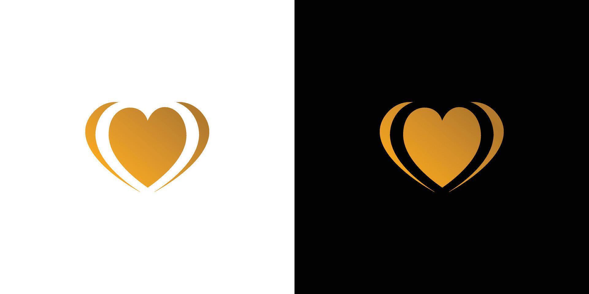 uniek en luxe hart logo ontwerp vector