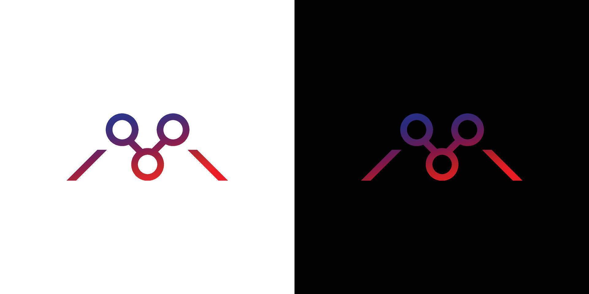 uniek en modern m connectiviteit logo ontwerp vector