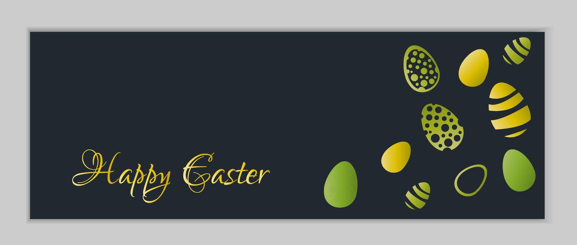 gelukkig Pasen achtergrond met versierd eieren. groet kaart modieus ontwerp. uitnodiging sjabloon vector illustratie.