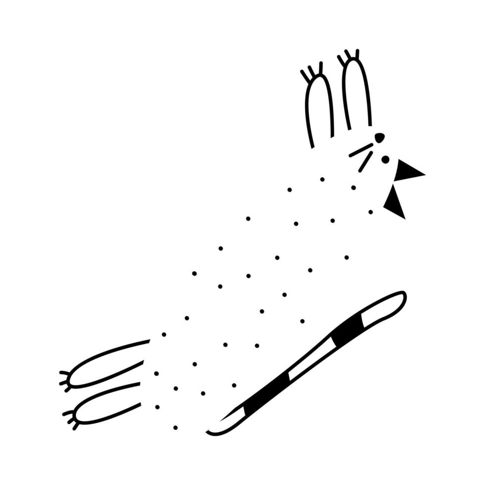 gemakkelijk abstract jumping kat tekening illustratie. dik dier clip art. grappig element voor afdrukken ontwerp, logo, verpakking. vector hand- getrokken beeld geïsoleerd Aan wit achtergrond. grappig tekening.
