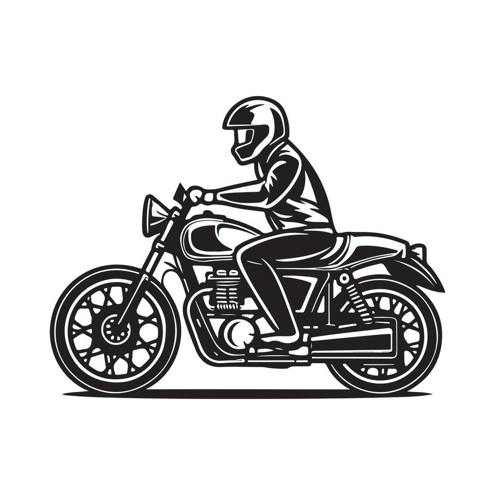 vrij hand- getrokken motorfiets silhouet vector illustratie