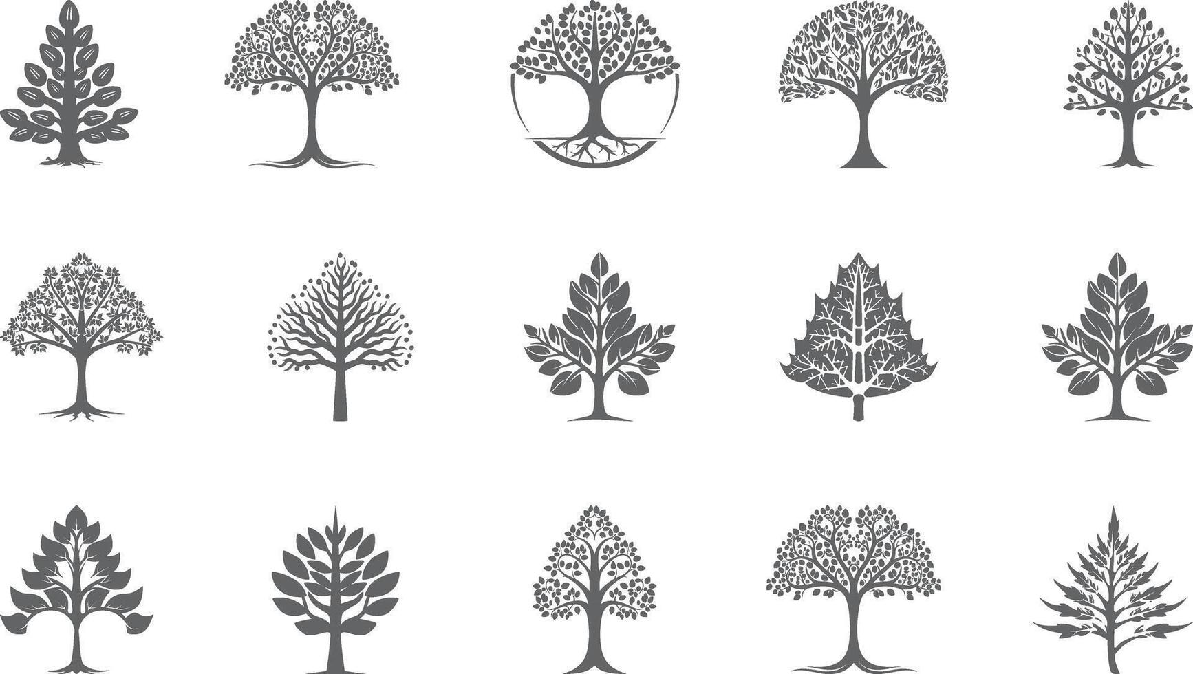 bomen Woud park vector pictogrammen blad ontwerp vector icoon logo symbool bomen voorraad