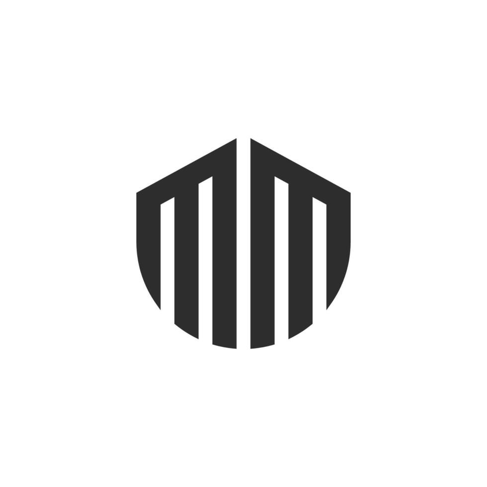 brief mm monogram logo sjabloon vector
