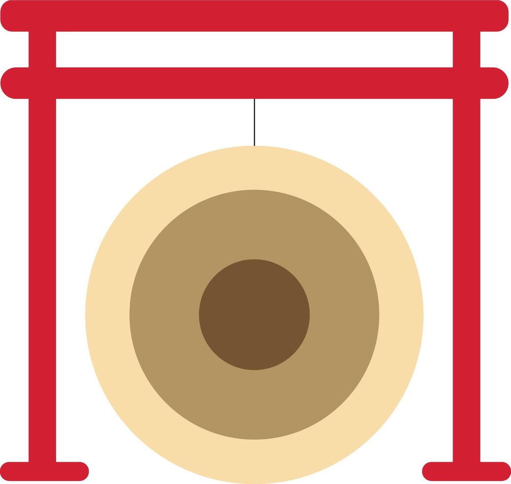 gong muziek- instrument in vlak stijl vector