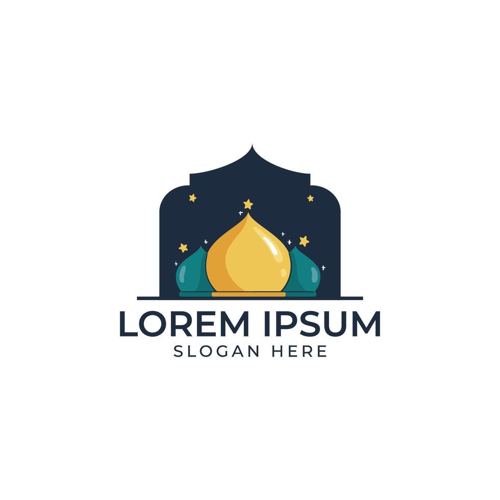 vlak logo ontwerp moskee Ramadan Islamitisch moskeeën, de moslim huizen van gebed vector