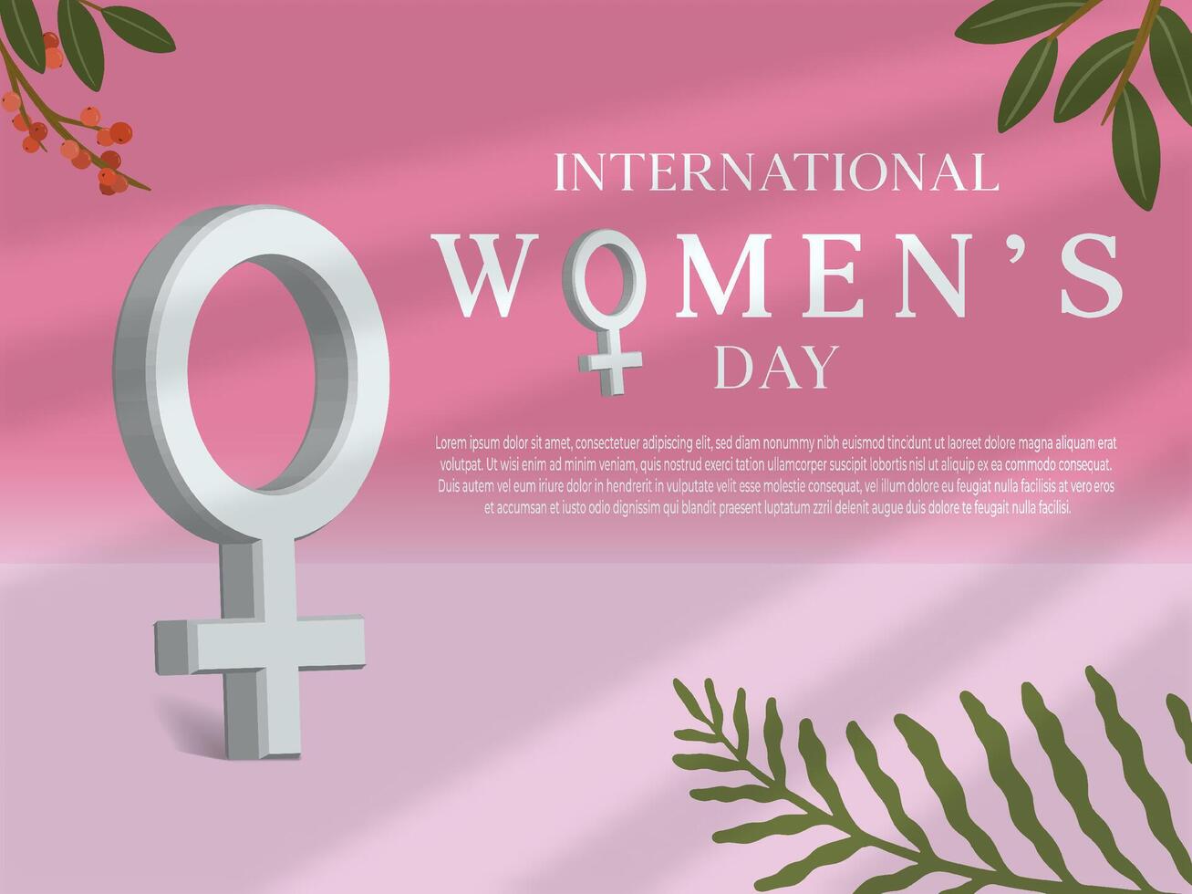 Internationale vrouw dagen met realistisch 3d vrouw geslacht teken illustratie element vector