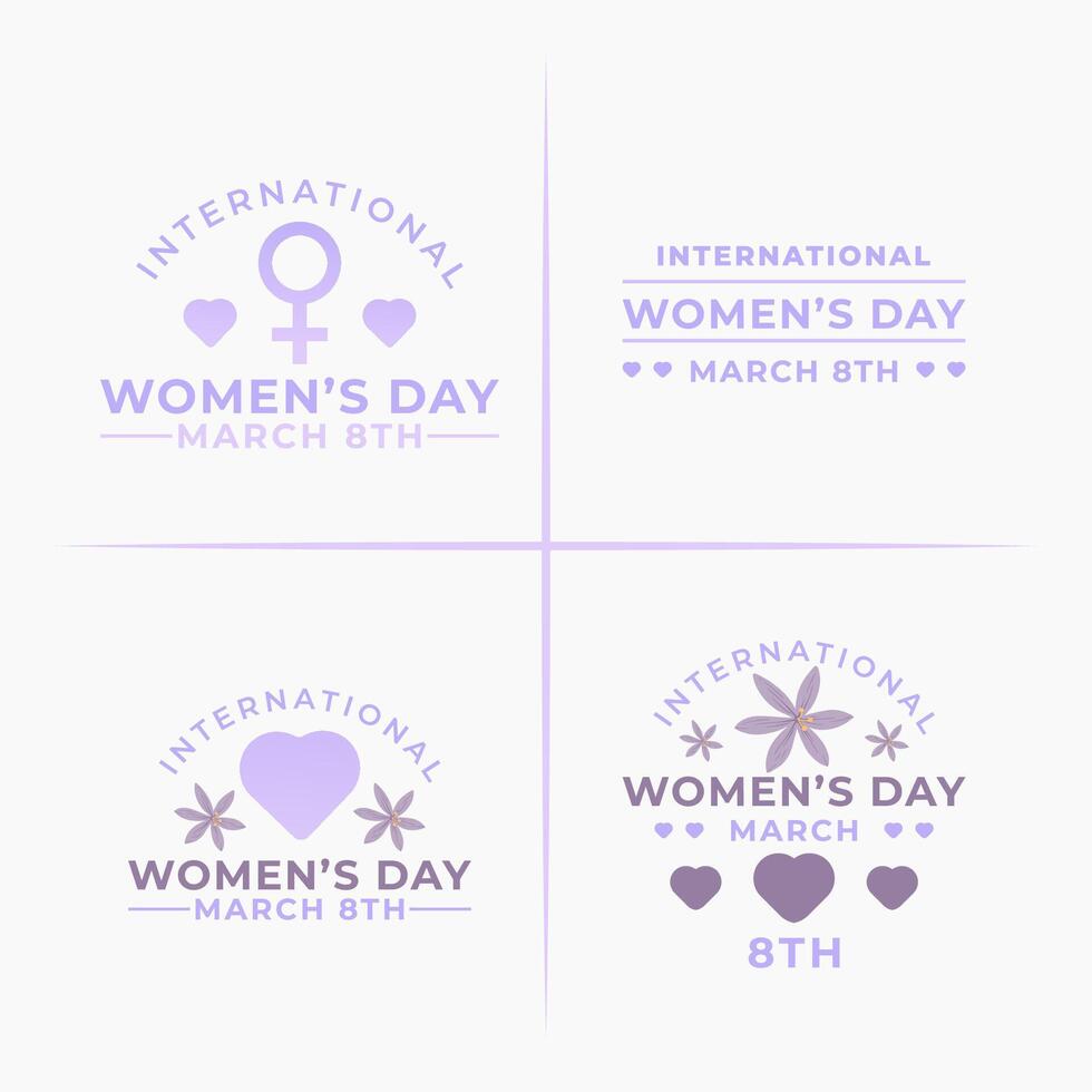 gelukkig vrouwen dagen badges logo ontwerp icoon vlak ontwerp stickers element vector