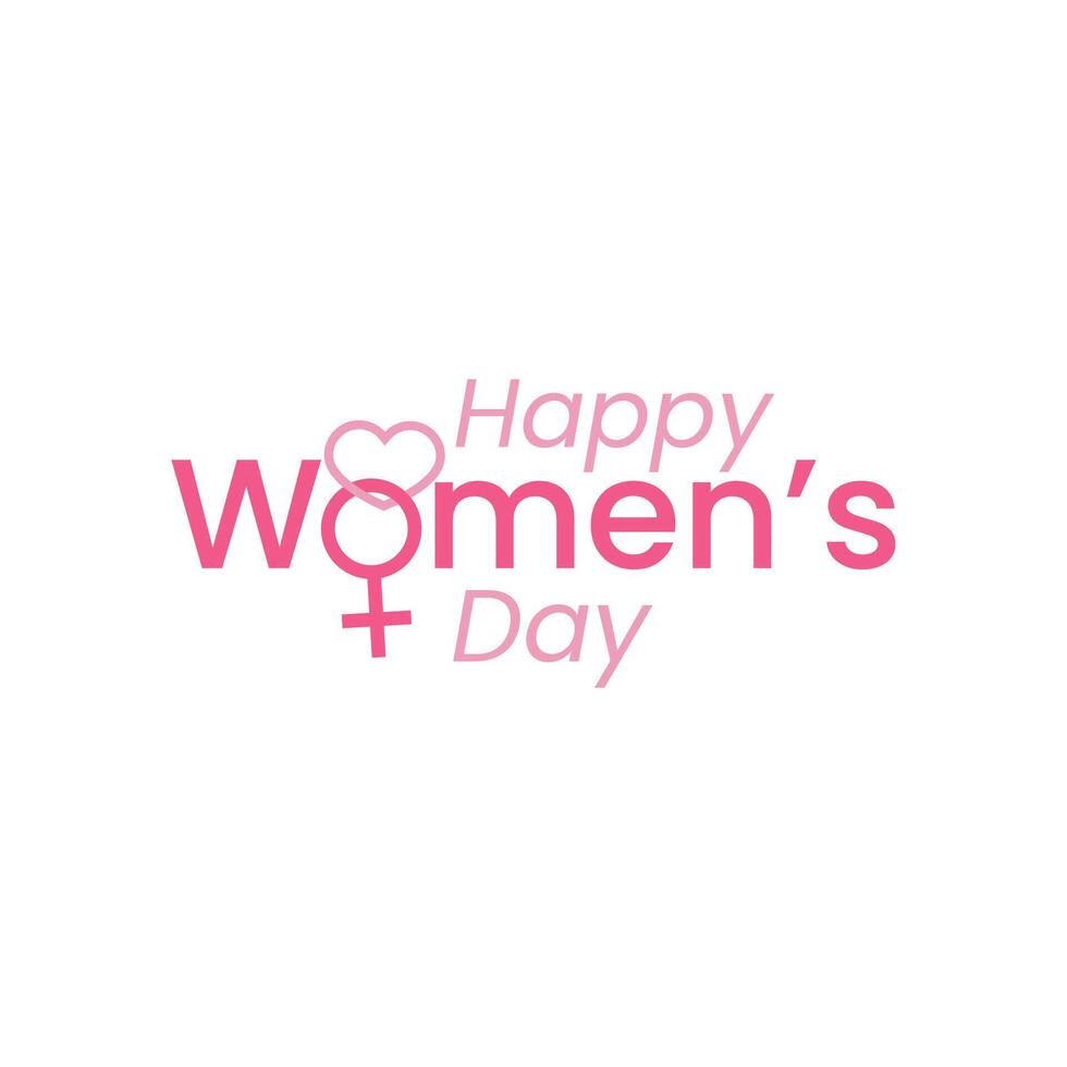 gelukkig Internationale vrouwen dagen logo ontwerp woordmerk typografie icoon element vector
