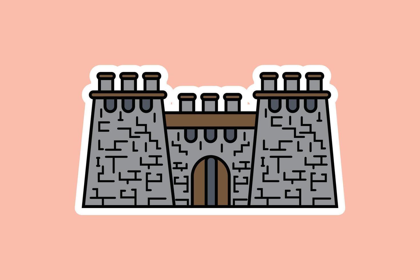 steen kasteel toren gebouw vector illustratie.