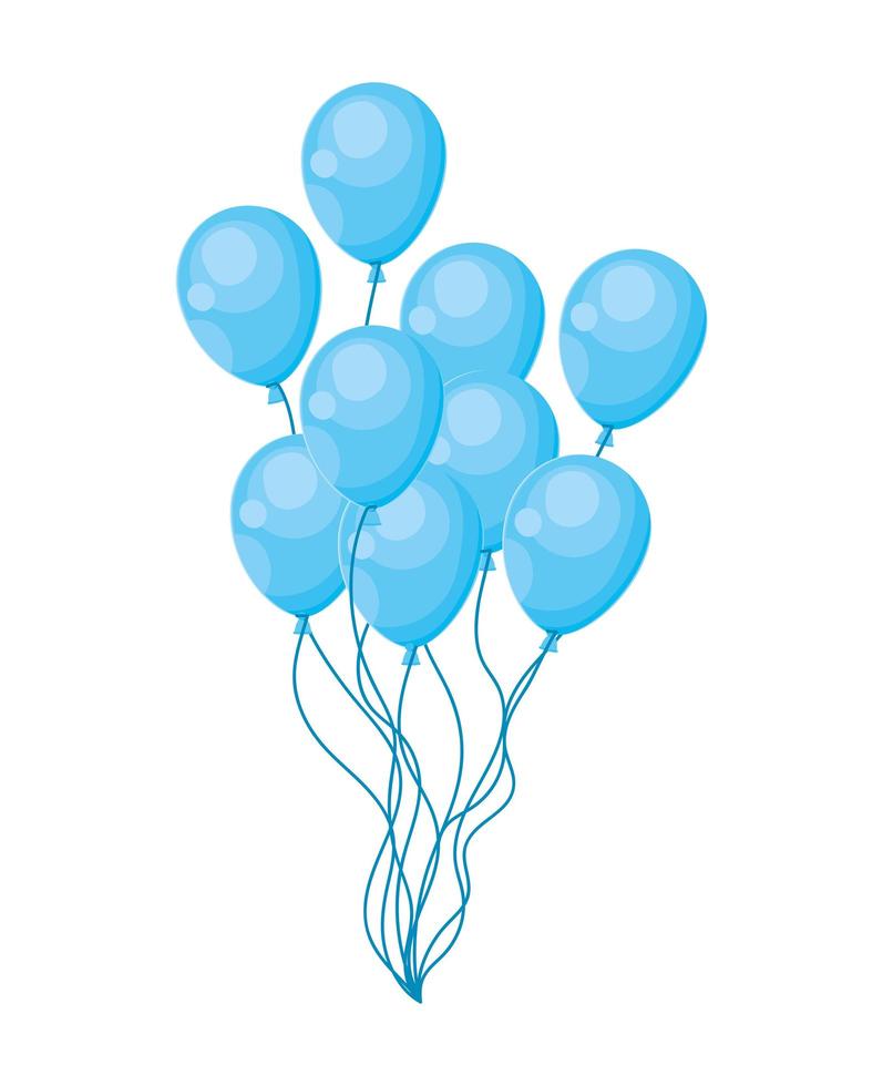 blauwe ballonnen illustratie vector