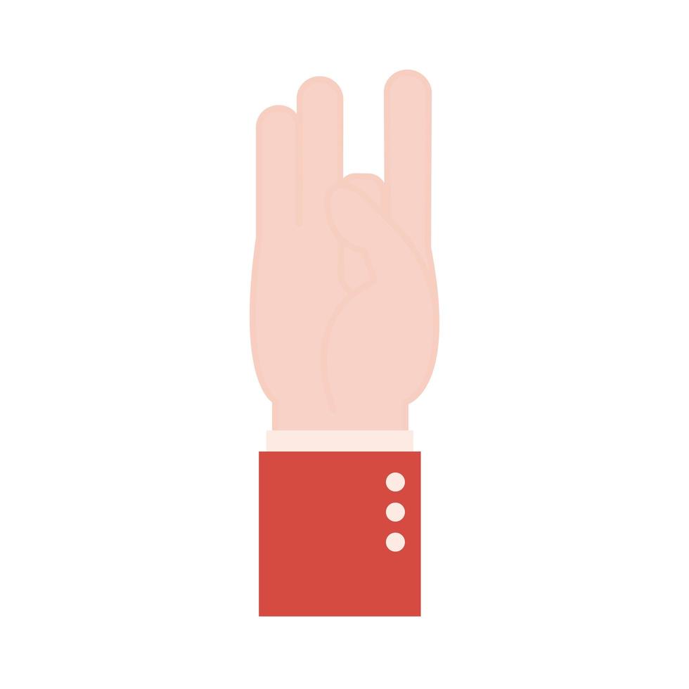 acht hand gebarentaal vlakke stijl pictogram vector design