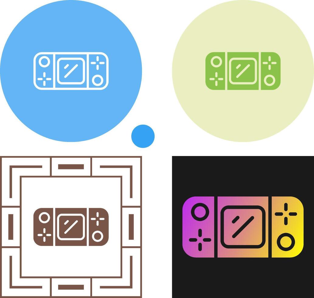 handheld spel troosten vector icoon