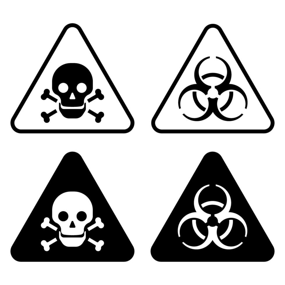 giftig icoon vector set. radioactief verspilling illustratie teken verzameling. vergiftigen symbool.