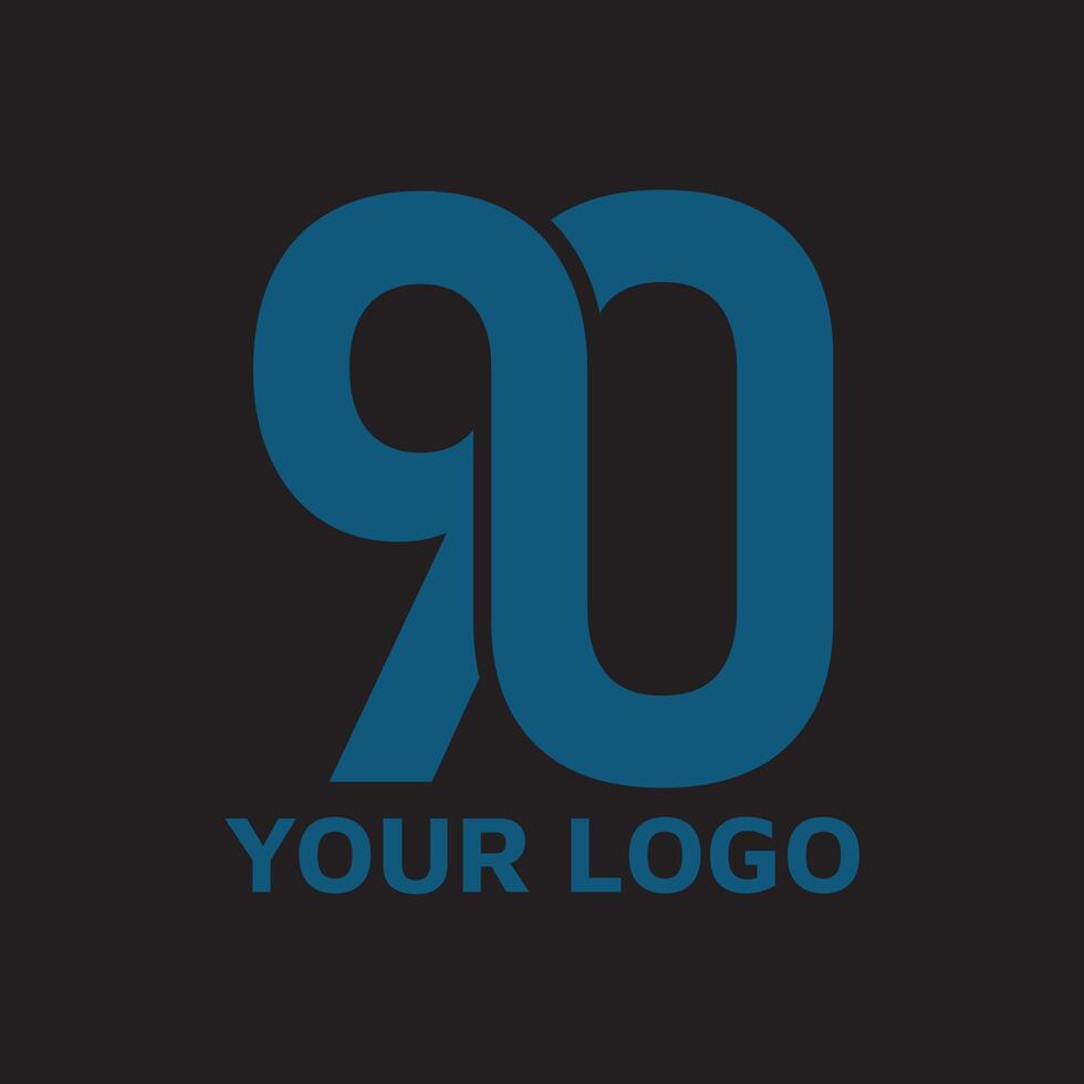 uniek 90 aantal logo ontwerp onderhoud vector
