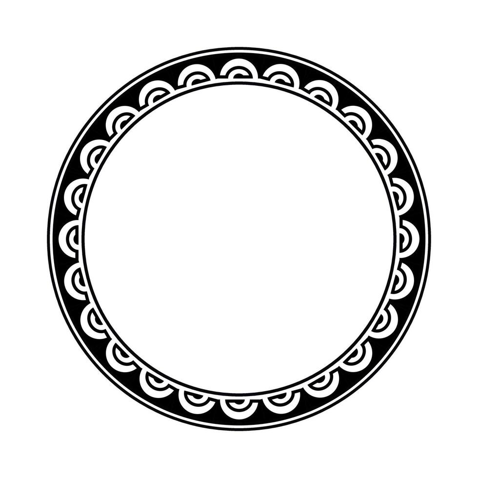 ronde meetkundig Maori grens kader ontwerp. gemakkelijk. zwart en wit. vector