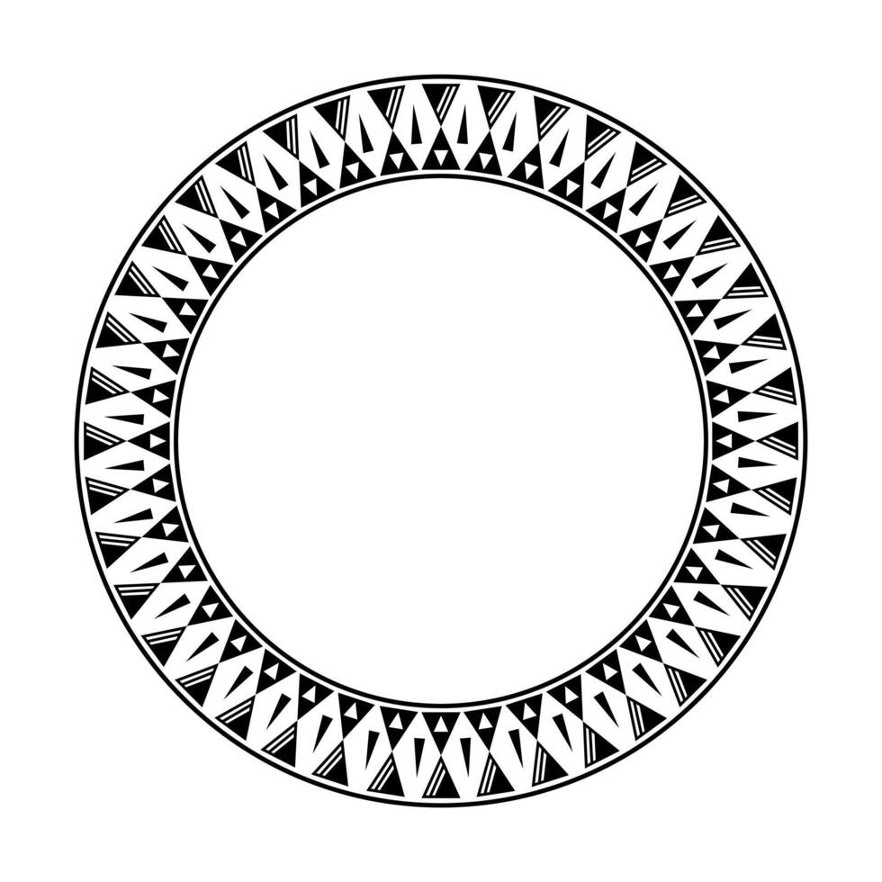 ronde meetkundig Maori grens kader ontwerp. gemakkelijk. zwart en wit. vector