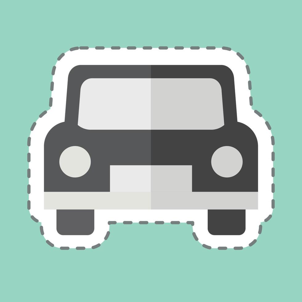 sticker lijn besnoeiing taxi. verwant naar vrije tijd en reizen symbool. gemakkelijk ontwerp illustratie. vector
