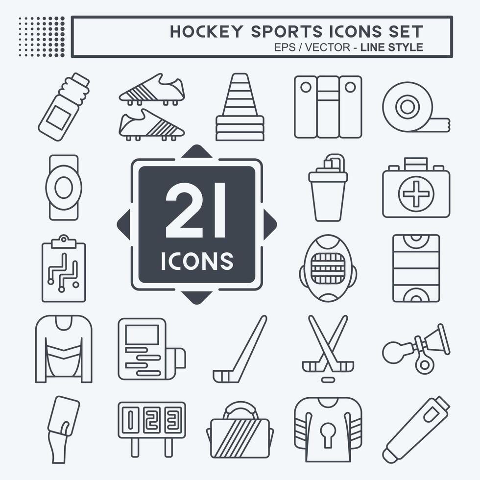 icoon reeks hockey sport. verwant naar sport symbool. lijn stijl. gemakkelijk ontwerp bewerkbare vector