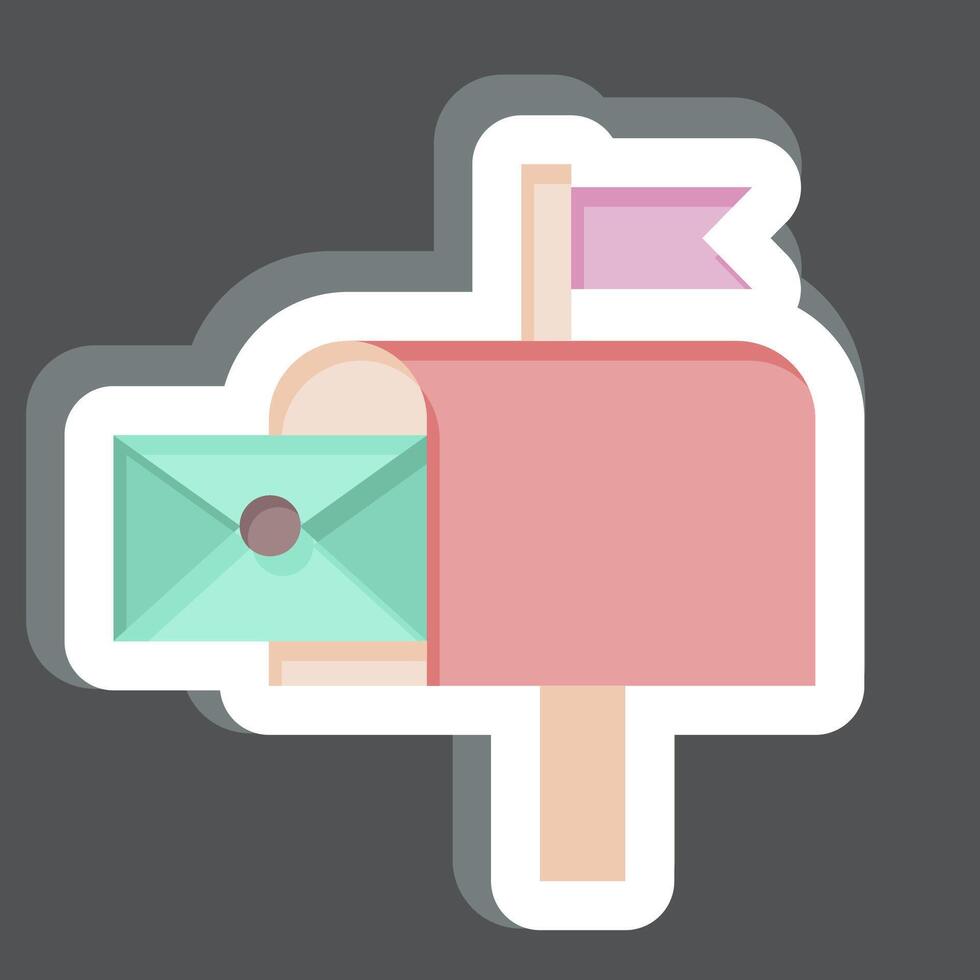 sticker mail doos. verwant naar post kantoor symbool. gemakkelijk ontwerp bewerkbaar. gemakkelijk illustratie vector