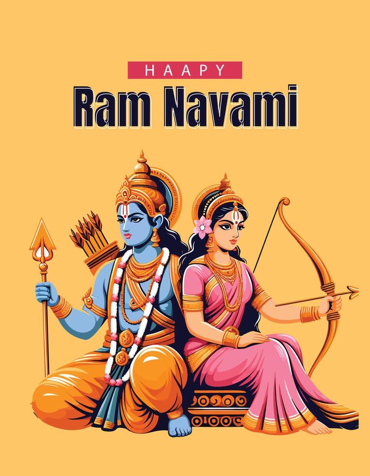 RAM navami sociaal media sjabloon vector