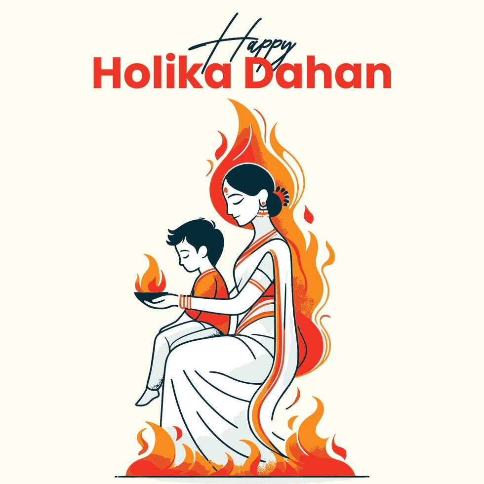 holika dahan vector kunst voor sociaal media