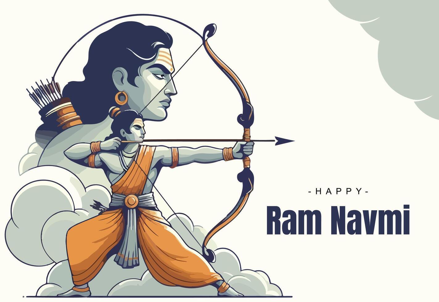 RAM navami sociaal media sjabloon vector