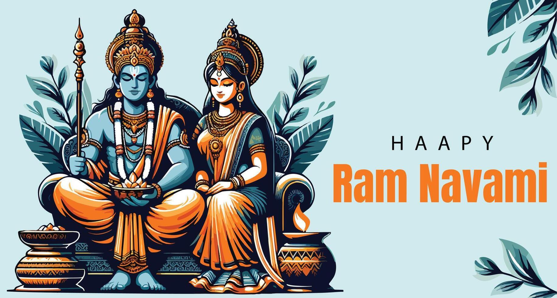 RAM navami sociaal media sjabloon vector