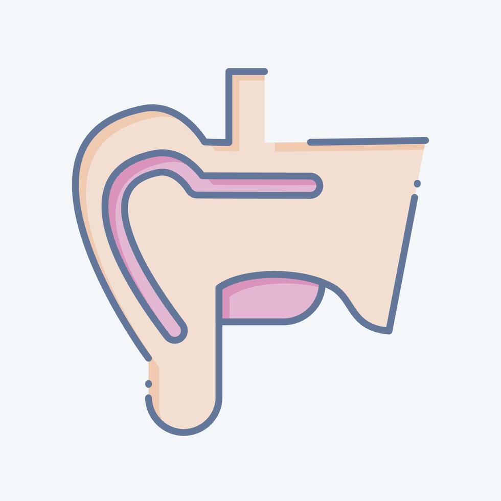 icoon oor. verwant naar menselijk orgaan symbool. tekening stijl. gemakkelijk ontwerp bewerkbaar. gemakkelijk illustratie vector