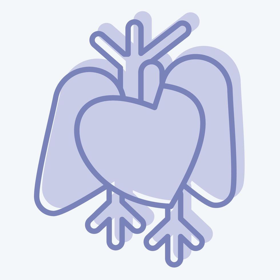 icoon hart. verwant naar menselijk orgaan symbool. twee toon stijl. gemakkelijk ontwerp bewerkbaar. gemakkelijk illustratie vector