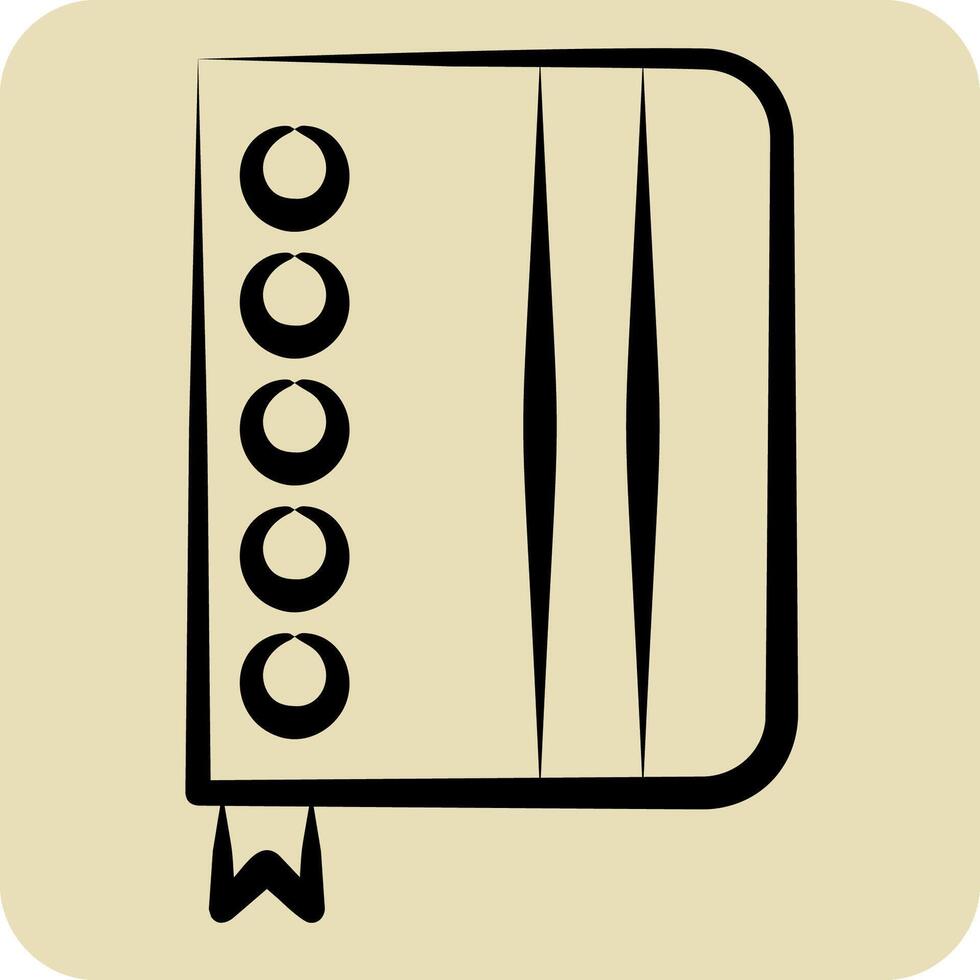 icoon notebook. verwant naar post kantoor symbool. hand- getrokken stijl. gemakkelijk ontwerp bewerkbaar. gemakkelijk illustratie vector