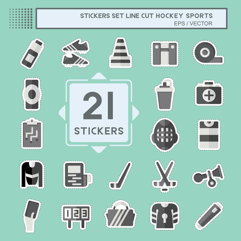 sticker lijn besnoeiing reeks hockey sport. verwant naar sport symbool. gemakkelijk ontwerp bewerkbare vector